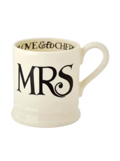 Emma Bridgewater Set of 2 Toast Mrs & Mrs 1/2 Pint Mugs Boxed