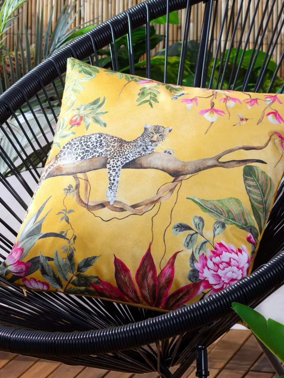 Evans Lichfield kussen met luipaardprint en polyester vulling voor buiten
