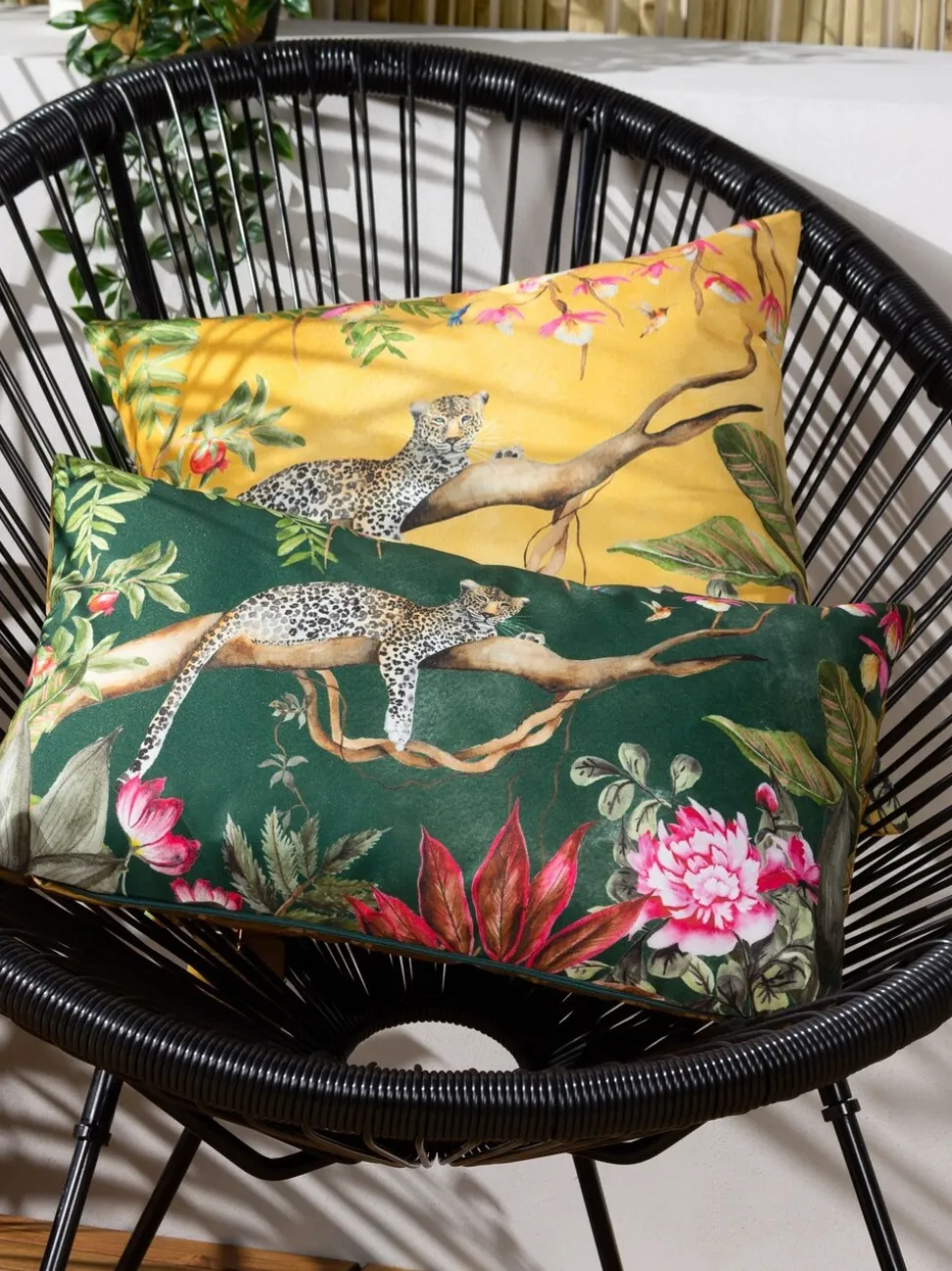 Evans Lichfield kussen met luipaardprint en polyester vulling voor buiten