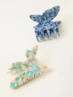 FatFace 2 Pack Butterfly Dragonfly Claw Clips