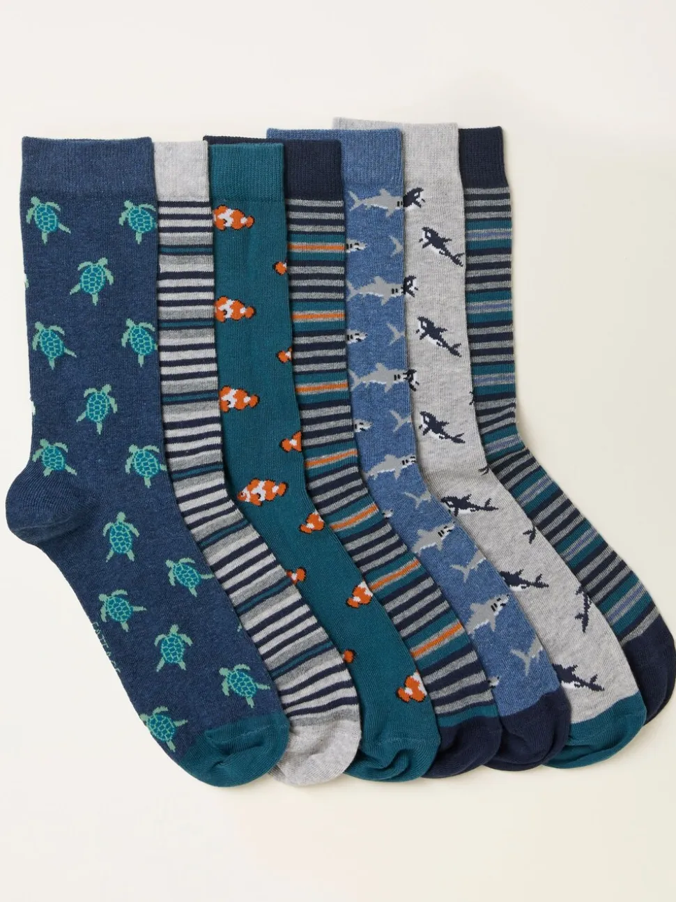 FatFace 7 Pairs of Sealife Socks