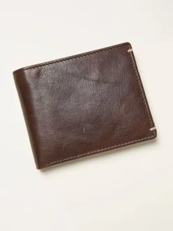 FatFace Corner Stitch Detail Leather Wallet