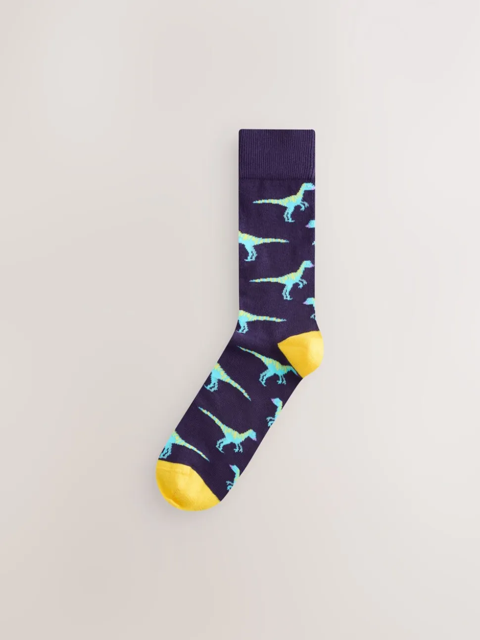 Fel rood/blauw/oranje dinosaurus - Set van 8 sokken met patroon