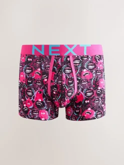 Felblauw met monster - Boxershorts met A-voorkant