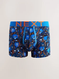 Felblauw met monster - Boxershorts met A-voorkant