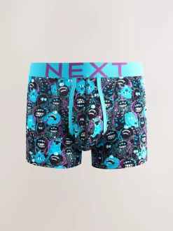 Felblauw met monster - Boxershorts met A-voorkant