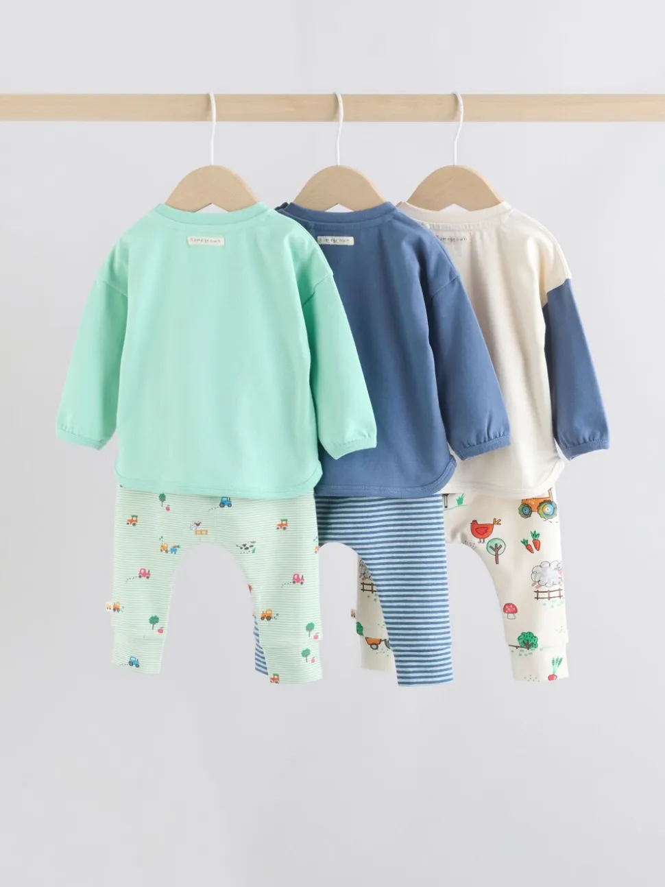 Felgekleurd met boerderijprint - Tops en Leggings 6 -delige babyset (0mnd-3jr)