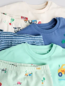 Felgekleurd met boerderijprint - Tops en Leggings 6 -delige babyset (0mnd-3jr)