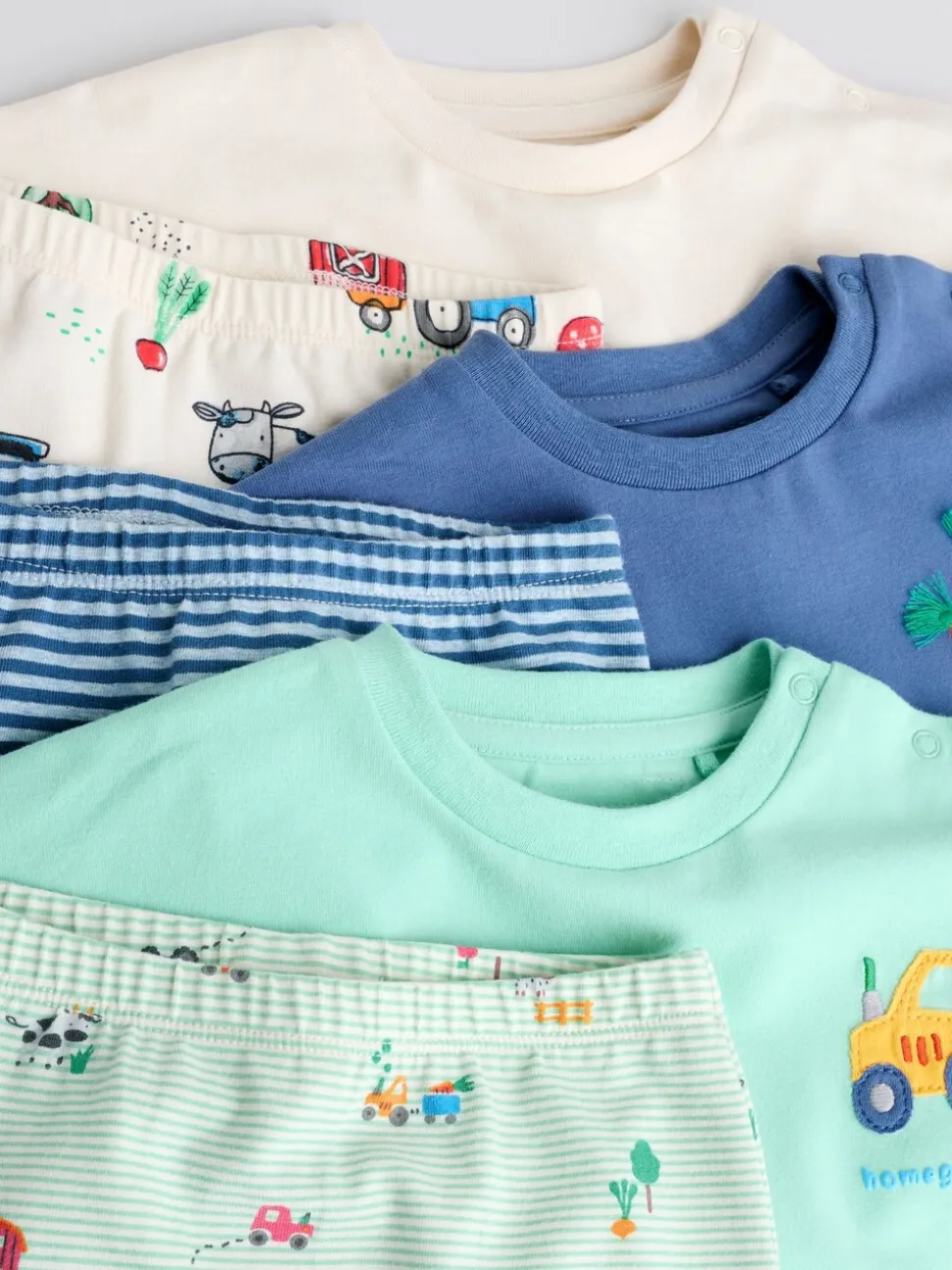Felgekleurd met boerderijprint - Tops en Leggings 6 -delige babyset (0mnd-3jr)