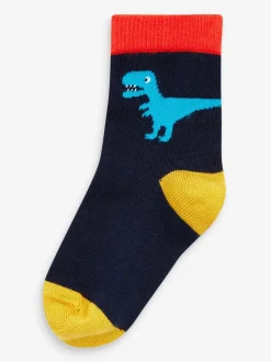 Felgekleurd met dinosaurussen - Verpakking van 10 paar sokken met hoog aandeel katoen