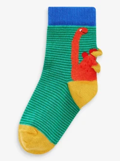 Felgekleurd met dinosaurussen - Verpakking van 10 paar sokken met hoog aandeel katoen