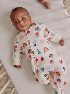 Felgekleurd met figuurtjes - 2.5 TOG gewatteerde babypyjama