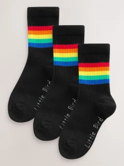 Felle regenboogkleuren - Little Bird by Jools Oliver set van 3 paar tubesokken met strepen