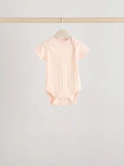 Felroze - 5 Babyrompertjes met korte mouwen