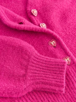 Felroze - Heart Button Cardigan With Wool