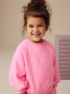 Felroze - Sweatshirt met ronde hals (3 mnd-7 jr)