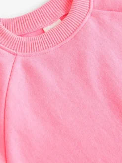Felroze - Sweatshirt met ronde hals (3 mnd-7 jr)