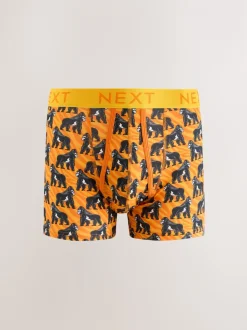 Felroze/Blauw Dierenprint - Boxershorts met A-voorkant