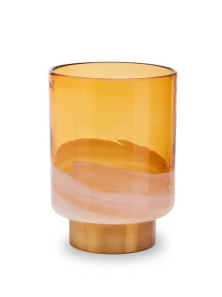 Fifty Five South Cleo Glass Vase with Gold Finishing