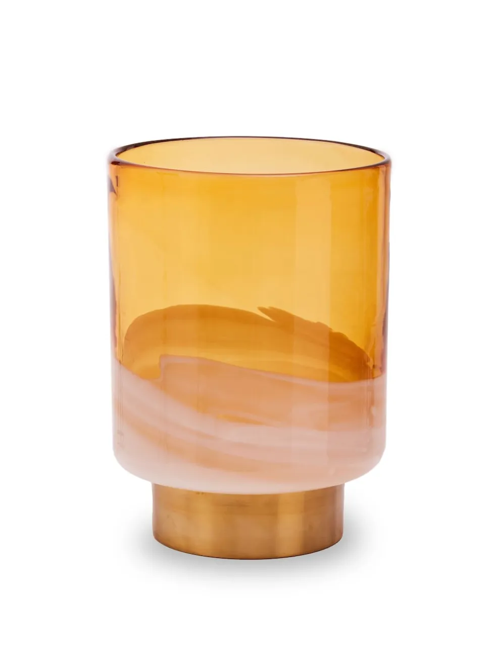 Fifty Five South Cleo Glass Vase with Gold Finishing