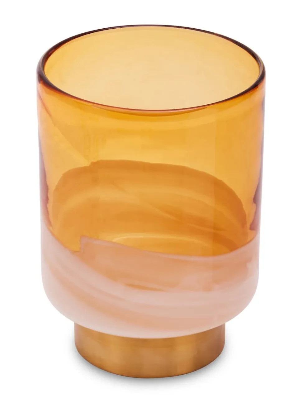 Fifty Five South Cleo Glass Vase with Gold Finishing