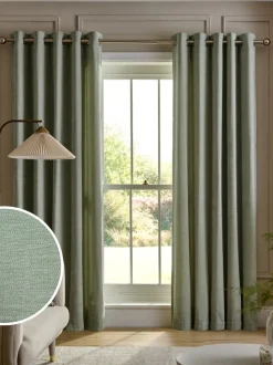 Fine Chenille Eyelet Curtains
