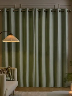 Fine Chenille Eyelet Curtains