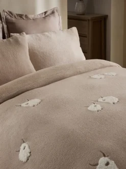 Fleece tufted dekbedovertrek en kussensloopset Hamish