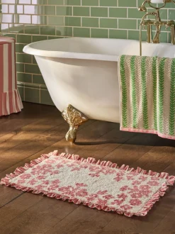 Floral Frill Bath Mat
