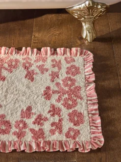 Floral Frill Bath Mat