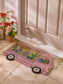 Floral Van Shaped Doormat