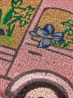 Floral Van Shaped Doormat