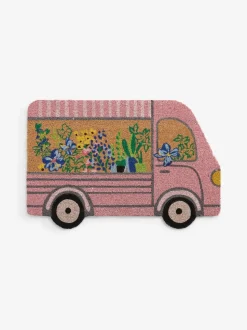 Floral Van Shaped Doormat