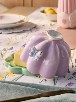 Floral Wildlife Butter Dish
