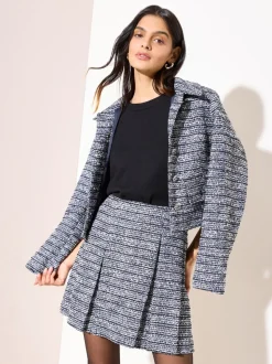 Friends Like These - Geplooide bouclé minirok
