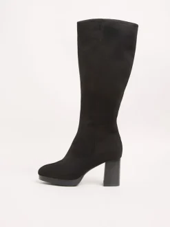 Friends Like These Platform Block Heel Knee High Faux Suede Long Boots
