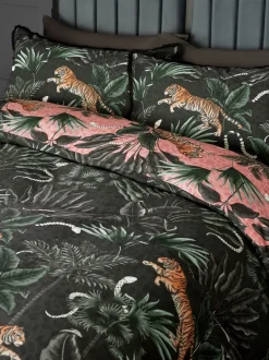 Fringed Tiger Duvet Cover and Pillowcase Set