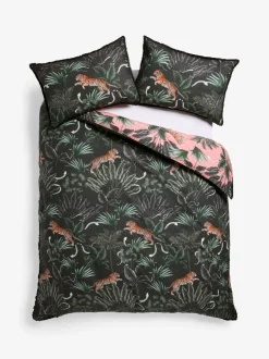 Fringed Tiger Duvet Cover and Pillowcase Set