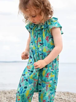 Frugi Blue Maris Playsuit Dungarees