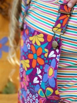 Frugi Purple Frida Flared Dungaree