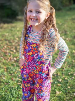 Frugi Purple Frida Flared Dungaree