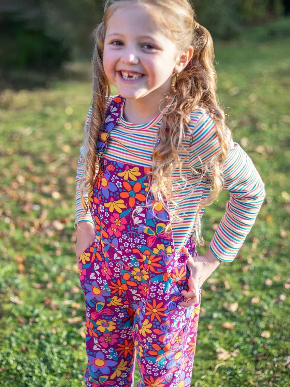 Frugi Purple Frida Flared Dungaree