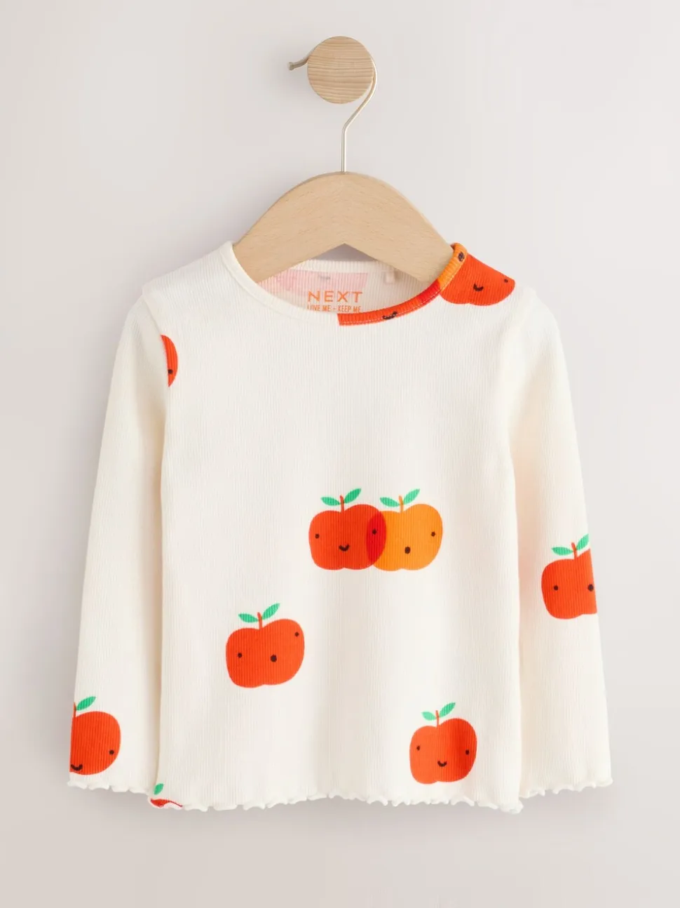 Fruit - Verpakking van 5 geribde tops met lange mouwen (3mnd-7jr)