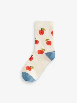 Fruit- en groentenprints - Verpakking van 5 paar Character sokken met hoog katoengehalte