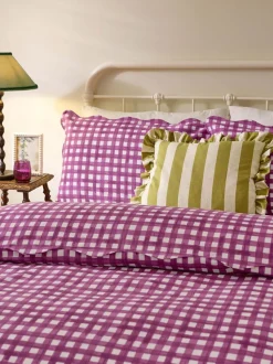 Furn Scalloped Edge Gingham Duvet Set
