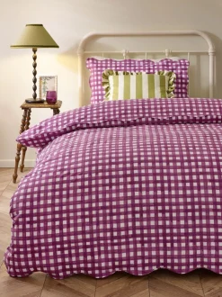 Furn Scalloped Edge Gingham Duvet Set