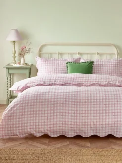 Furn Scalloped Edge Gingham Duvet Set