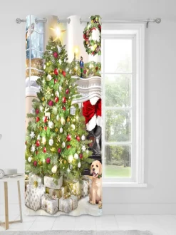 Fusion Kerstmis Boom Feestelijk Ringgordijn Enkel Paneel