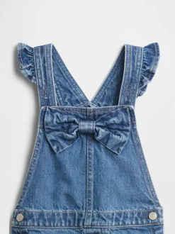 Gap denim bretelbroek met strik (6mnd -5jr)