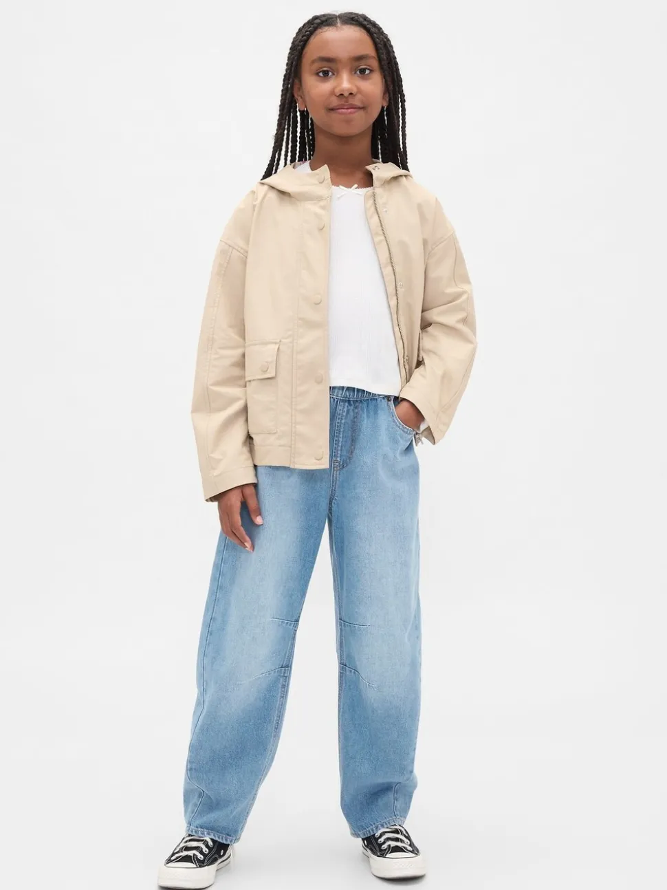 Gap High Waisted Easy Barrel Jeans (4-13yrs) (4-13yrs)